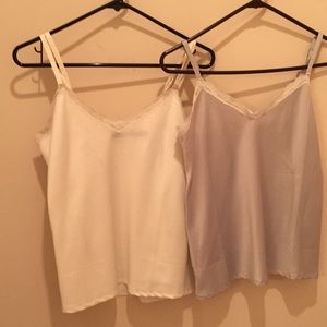 3 Ralph Lauren camisoles 2/ivory, 1 grey, small